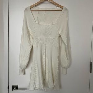 Winter Square Neck Sweater Dress